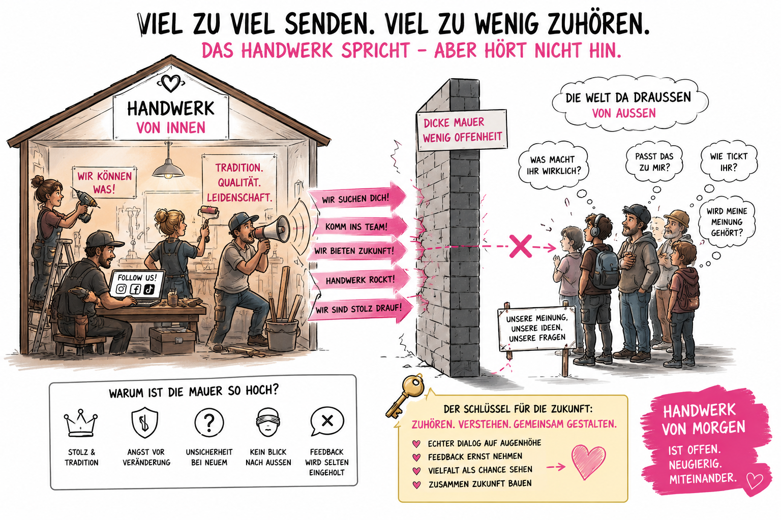 Das Handwerk sendet von Innen nach Außen